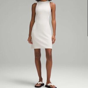 Lululemon Ribbed Softstreme Slim-Fit Tank Dress in Bone Size 10